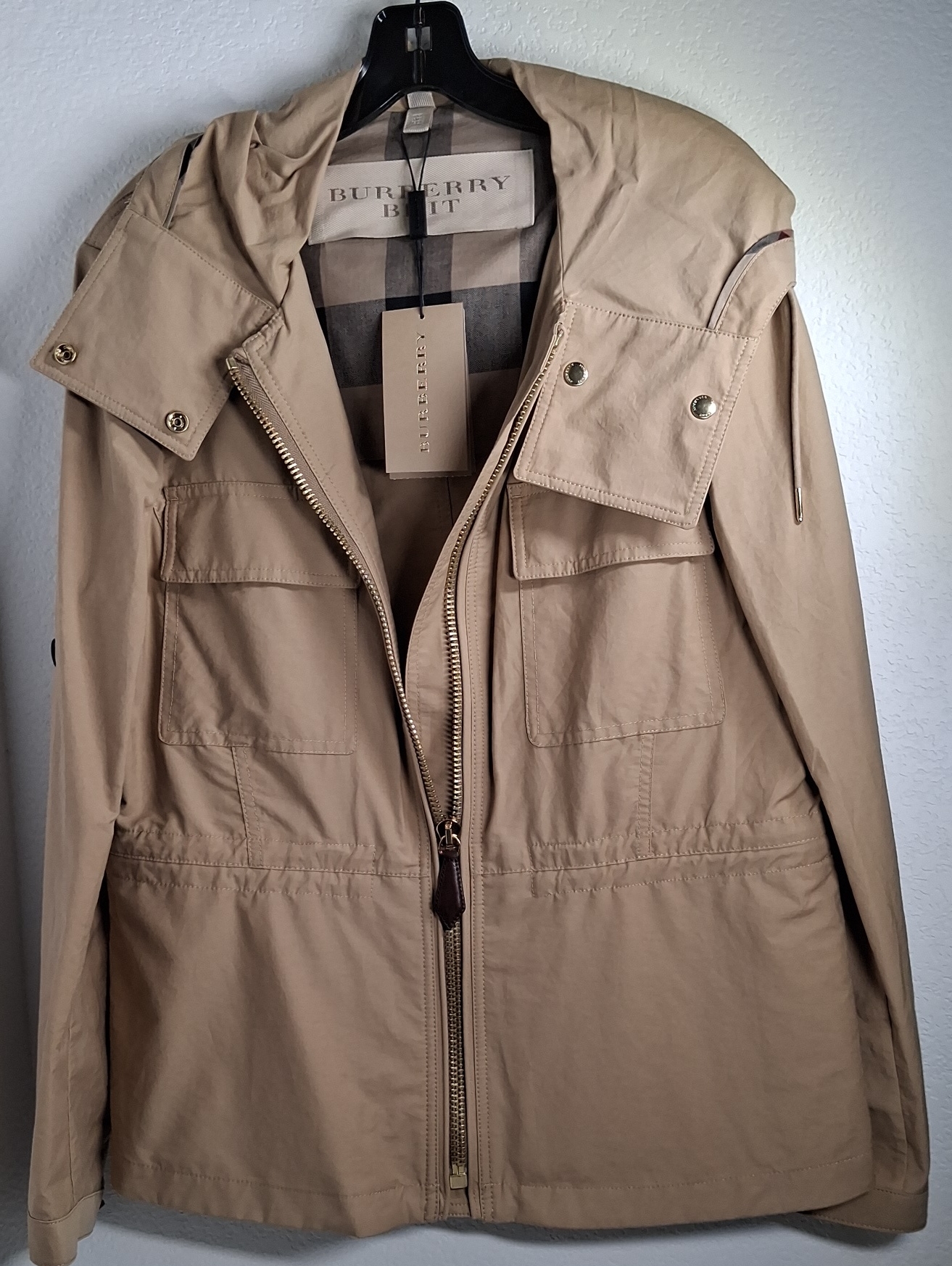 Burberry Tan Hooded Field Jacket